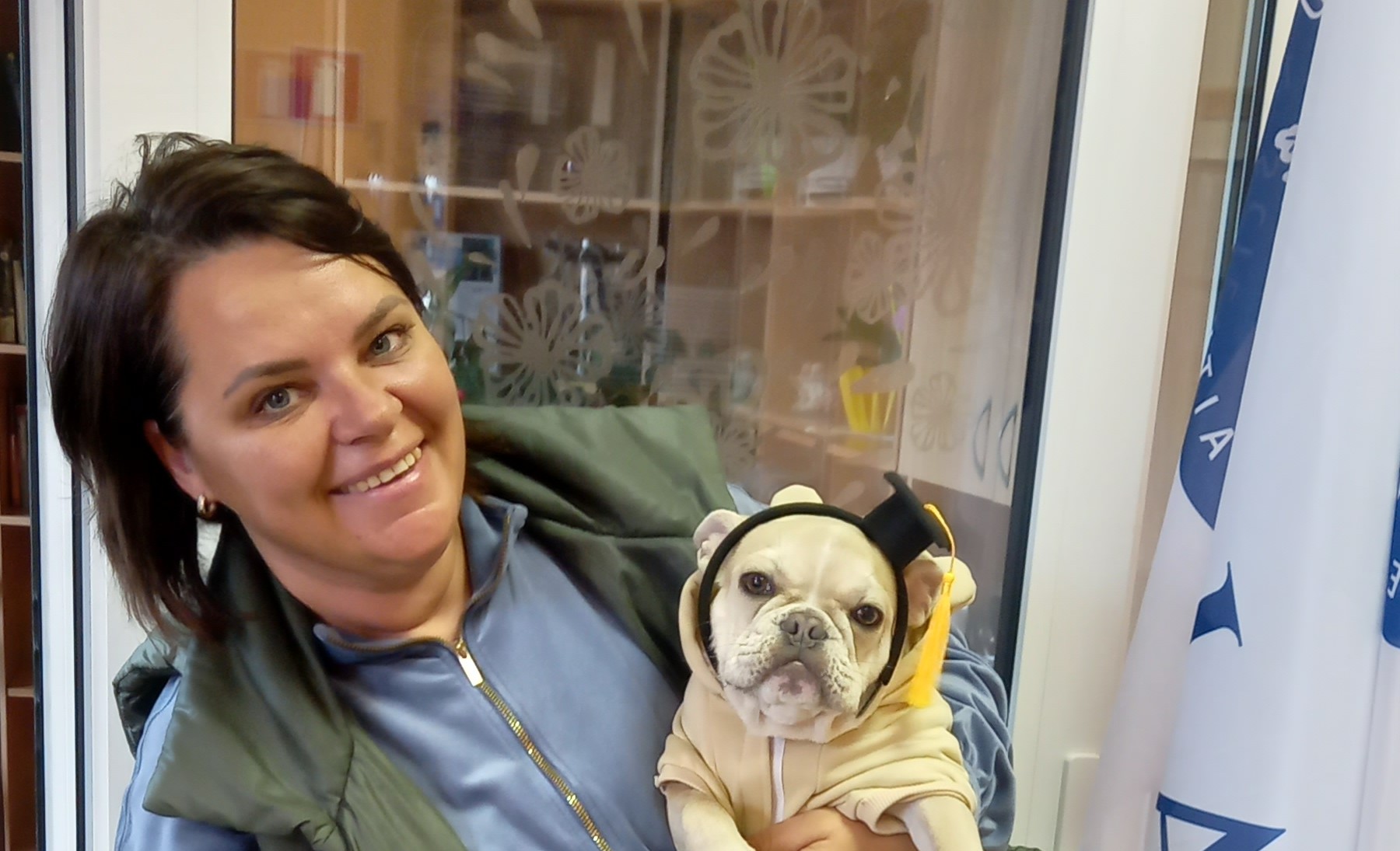 LU Jēkabpils filiāles studente Karina France ar savu draugu - sunīti.